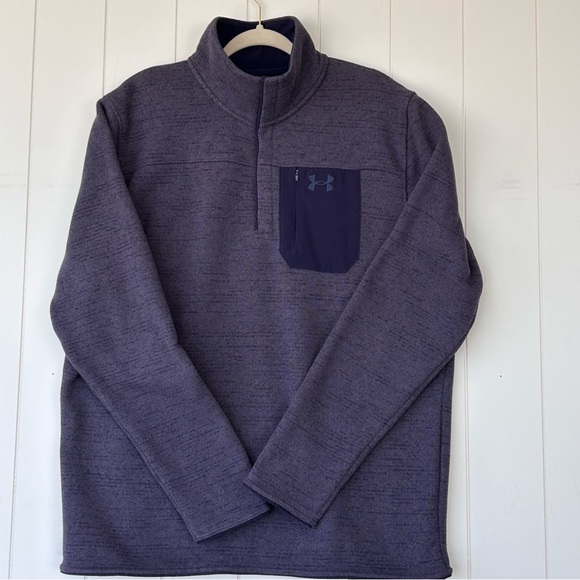 Under Armour Men’s 1/4 Button Pullover Blue/Gray Size XL - Picture 1 of 9